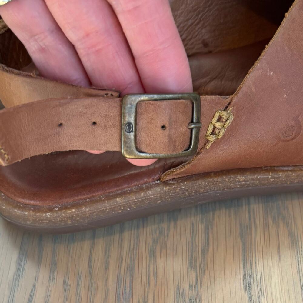Born Leather Crisscross Slingback Comfort Sandals Brown Boho Womens Size 9 - Picture 8 of 9